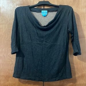 Liz Lange Charcoal Grey Boatneck Shirt